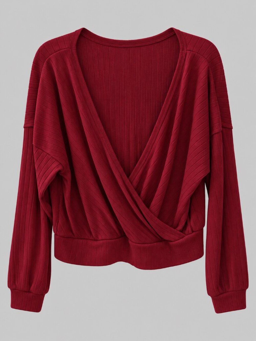 *NWOT* OGL Ancora Wide Rib Scoop Brami Surplice Top — Size L